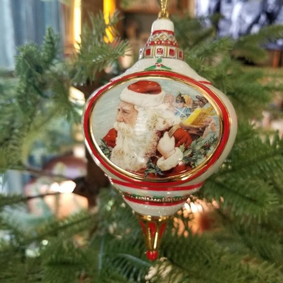 VNTG 2000 Bradford Exchange Santa Millennial Porcelain Ornaments Collection # 3 - Picture 7 of 10